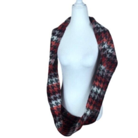 V. FRAAS Red/Black/Grey Infinity Warm Comfy Cozy Winter Scarf - Picture 5 of 6